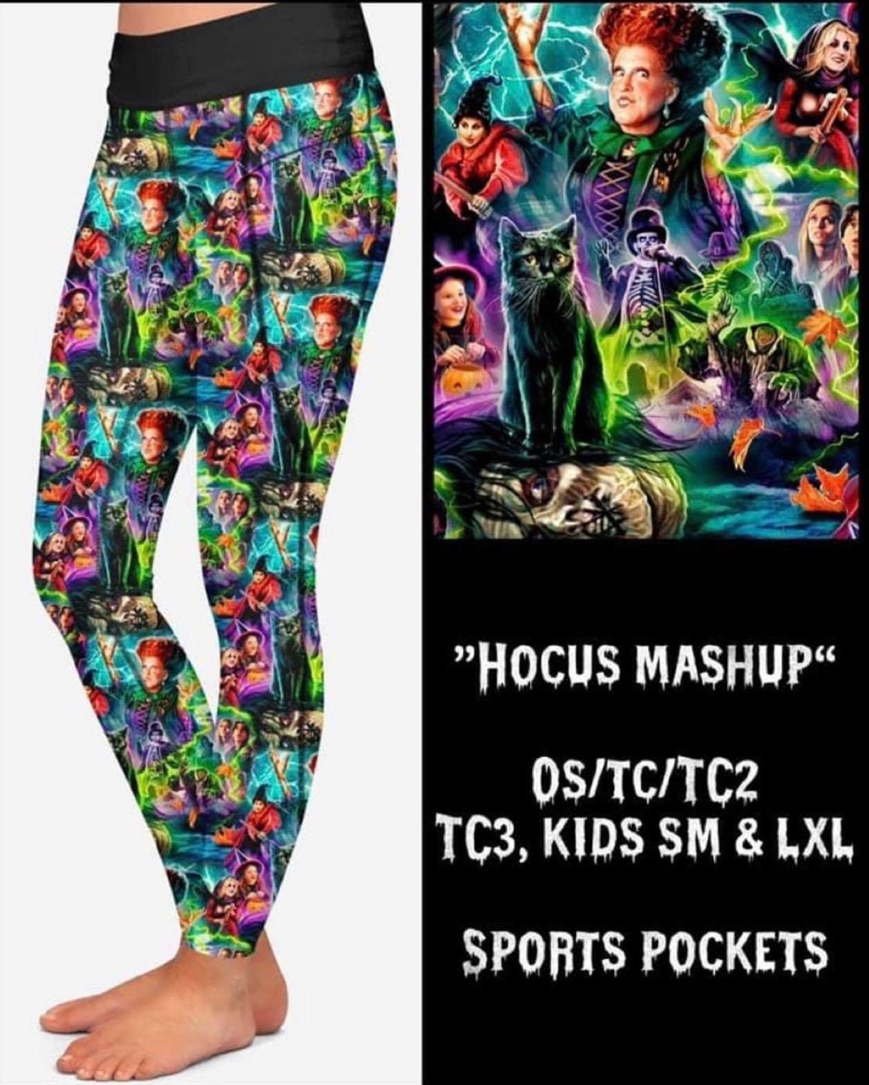 Hocus Pocus Active Wear Moisture Free Full Length Leggings With Pockets 