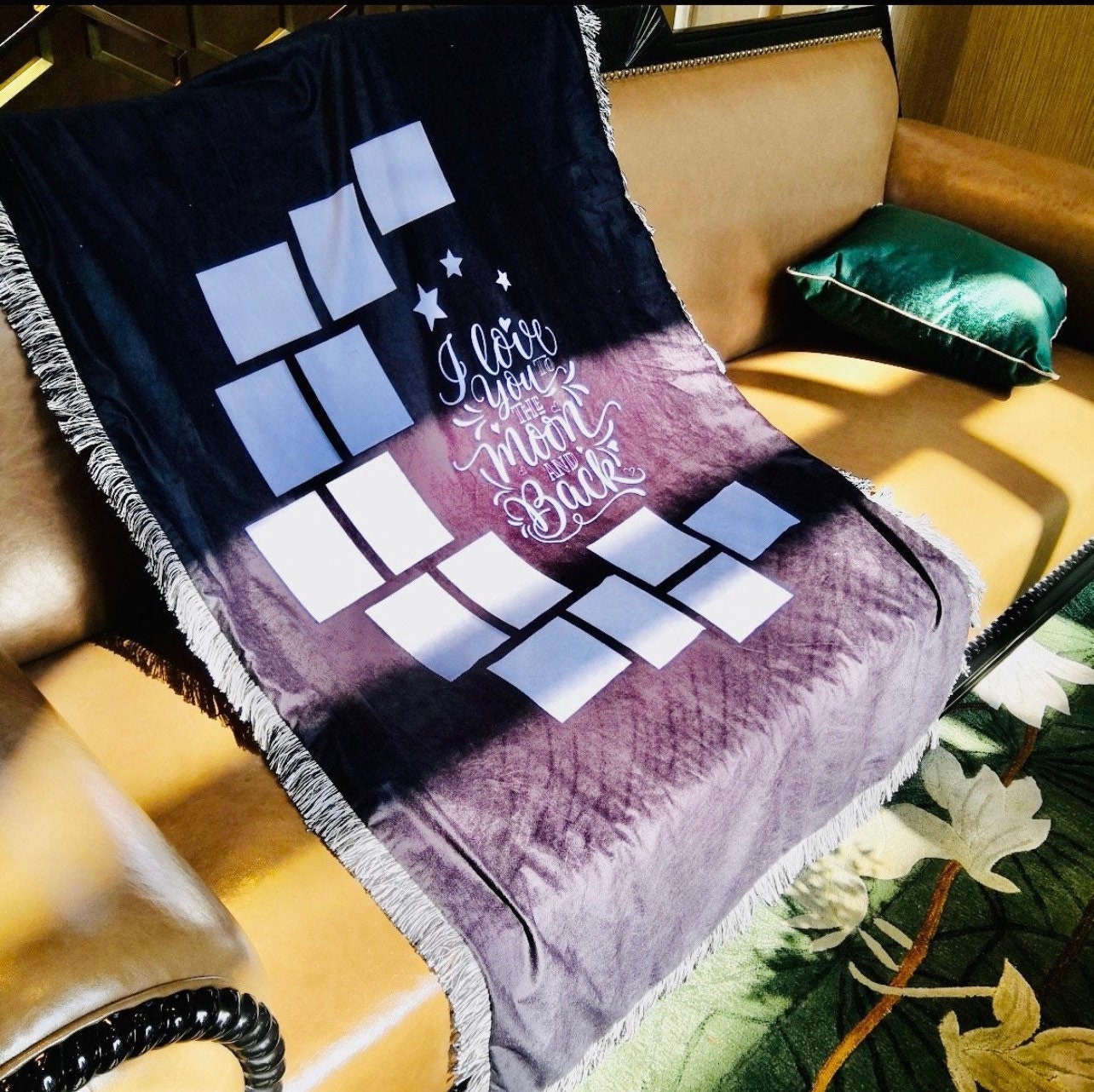 I love you to the moon and back sublimation blanket sale