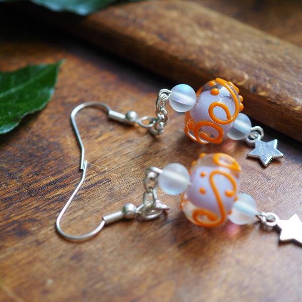 BO perles Murano orange & blanche