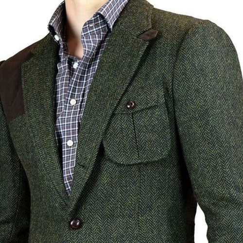 Man Blazer-brown Tweed Blazer-dinner Coat-wedding Party Wear - Etsy