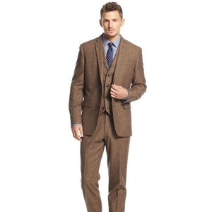 Abito da uomo in tweed marrone per l'inverno nozze sposi | Etsy Italia