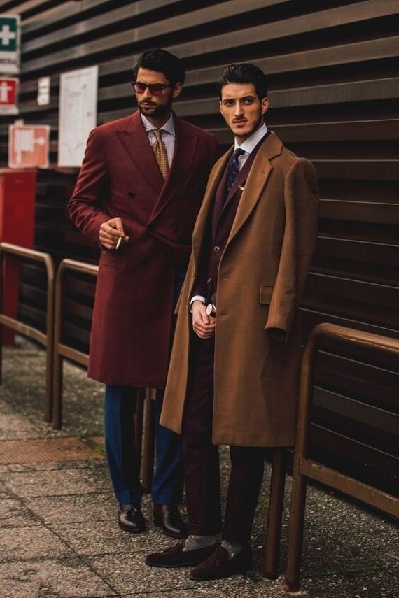 maroon trench coat
