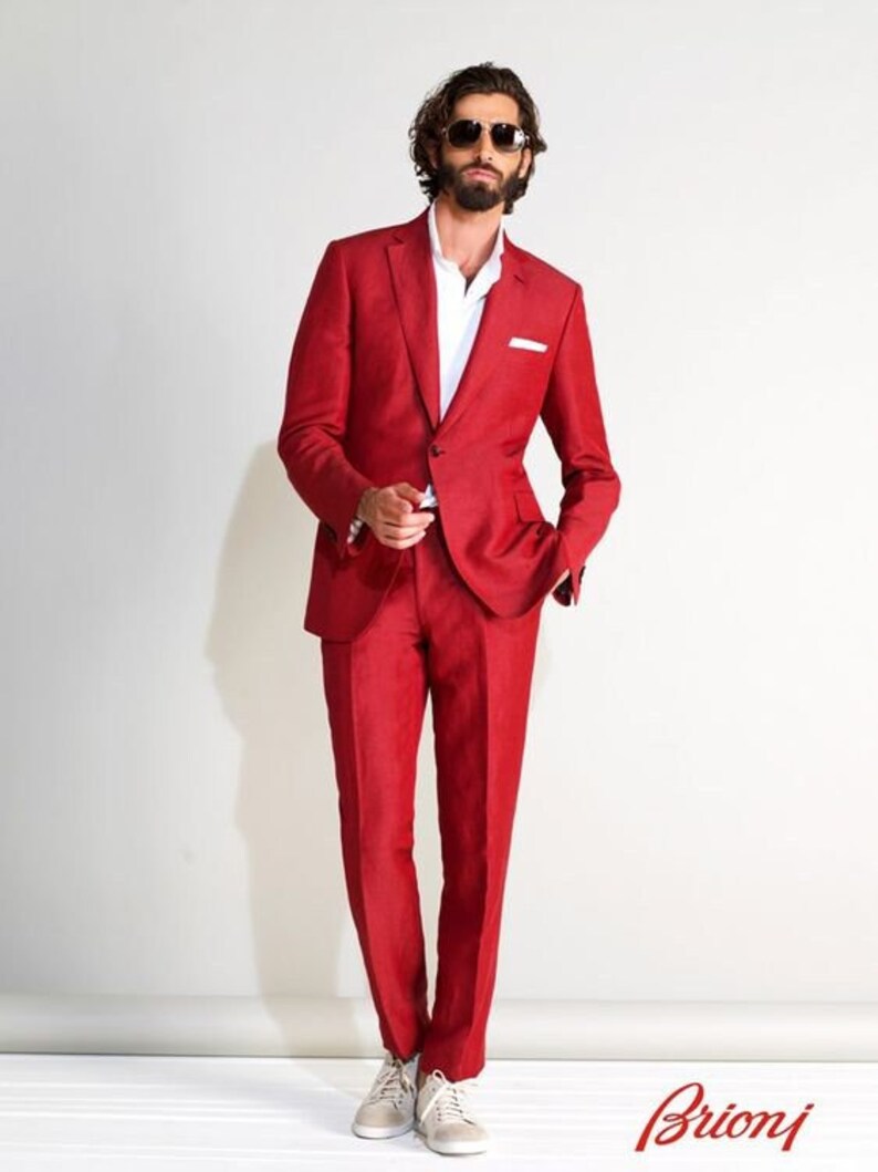 Men Red Suit Beach Wedding Suit Groom Wear Suit Prom Suit for Etsy