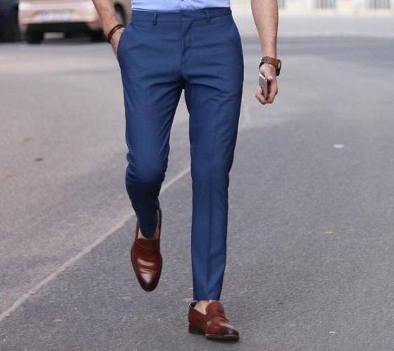 saber sistema vertical Hombre elegante camisa blanca pantalón azul para ropa de - Etsy España