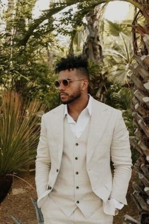 Linen Suit Beach Wedding Suit 
