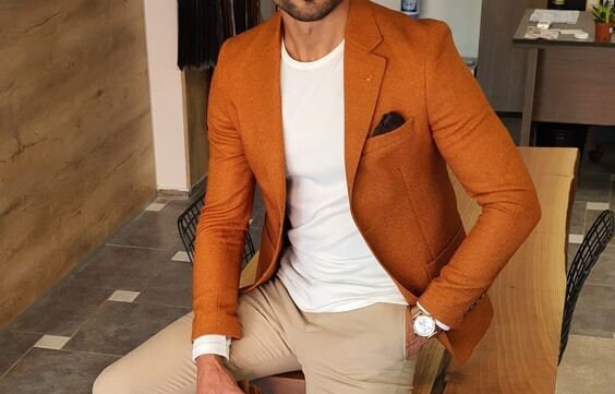 rust orange blazer