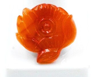 Natural Carnelian Flower Shape Gemstone Beads, Carnelian Hand Carved Cabochon Beads Charms, Wholesale Carnelian Jewelry Making Gift Beads