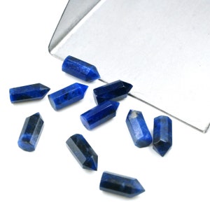 2, 3, 4 stycken naturliga sodalitpennor, ädelstensspikar, fasetterade pekare (5 x 13 mm) Spirituella smycken gåva