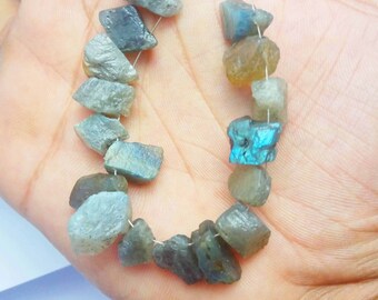 17 Pieces Natural Labradorite Rough Raw Loose Gemstone Beads, Making Jewelry Gemstone, New Idea For Maiking Jewelry, Women Making Jewelry