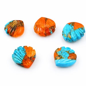 AAA Copper Turquoise Shell Shape Briolettes, Natural Turquoise Shell Shape Gemstone Beads, Hand Carved Beads, QuartzCarving Beads, 12MM~SALE