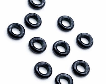 AAA-kwaliteit zwarte onyx gesneden donutvorm edelsteenkralen, zwarte onyx donutkralen, onyx donutkralen, onyx donut edelsteenkralen, 10 MM UITVERKOOP