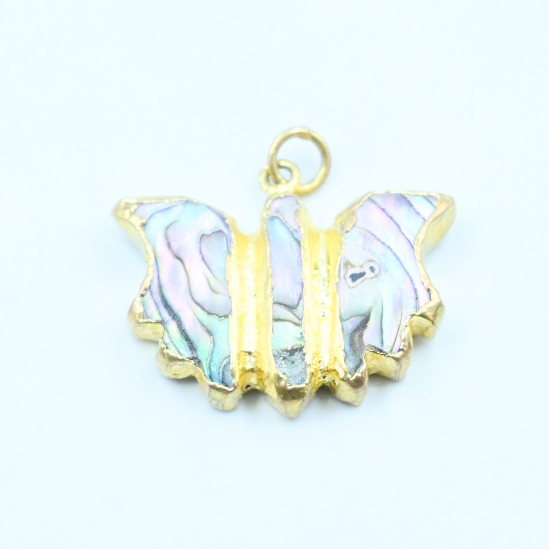 Ciondolo Ovale In Conchiglia Di Abalone Riempito In Oro 14 Carati - Foto 3