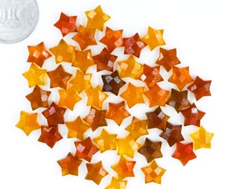 Shiny Carnelian Stone Star shape Gemstone, Faceted Hand Carved Star Beads for Jewelry, Natural Loose Star Briolette, Healing Crystals 10MM