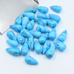 AAA Quality Natural Turquoise Plain Drop Shape Gemstone Beads, Turquoise Gemstone Beads, Blue Turquoise Drop Beads, Making Earrings, 17x9MM