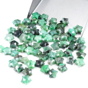 AAA Emerald Smooth Star Carved Briolettes, Natural Emerald Star Shape Gemstone Beads, Loose Hand Carved Beads, Emerald Carving, 8-10MM SALE