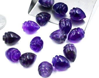 AAA Amethyst Conch Shell Shape Briolettes, Natural Amethyst Shell Shape Gemstone Beads, Hand Carved Beads, Quartz Carving Bead, 18x10MM~SALE