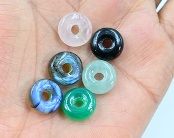 10 AAA zwarte onyx donutkralen, gesneden edelsteen, 14 mm