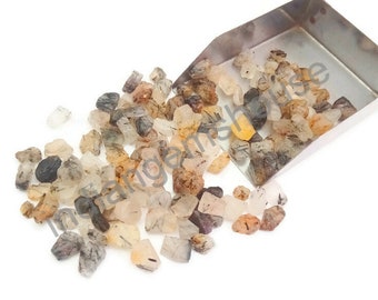 200 gm Black Rutile Gemstone, Raw Crystal Specimen (5-8 MM)