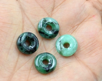 AAA Quality Natural Emerald Carved Donut Shape Gemstone Beads, Emerald Donut Beads, Green Emerald Donut Lovely Beads Gemstone, 14MM SALE