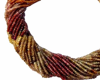 Natural Tunduru Sapphire Faceted Rondelle Beads, 13 Inch Strand