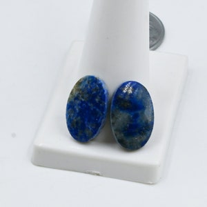 Natural Lapis Lazuli Fancy Shape Loose Cabochon Matching Pairs, Semi-Precious Gemstones For Jewelry Making, Jewelry Loose Pair 19x13x3 mm
