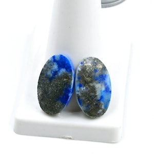 Natural Lapis Lazuli Fancy Shape Loose Cabochon Matching Pairs, Semi-Precious Gemstones For Jewelry Making, Jewelry Loose Pair 13x21x3 mm