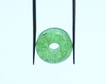 AAA Quality Natural Green Strawberry Quartz Carved Donut Shape Gemstone Beads, Green Donut Beads, Donut Lovely Beads Gemstone, 14MM SALE