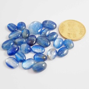 5-10 Pcs Wholesale Lot Natural Blue Kyanite Plain Oval Shape Cabochon, Mix Size Cabochon, Jewelry Making Gemstone, Wholesale KyaniteCabochon