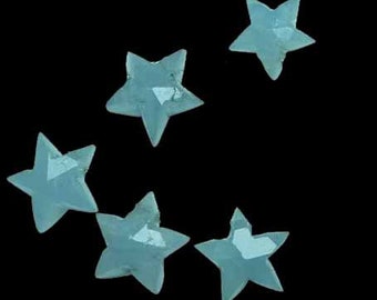 2,3,4,5 Pcs Aquamarine Carved Star Gemstone, Faceted Star Gemstone, Hand Carved Star Gemstone, Briolette Aquamarine Carved Star  Approx