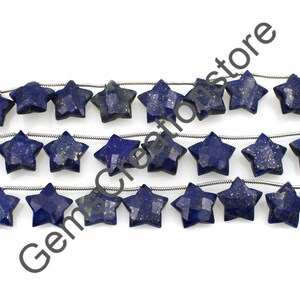 1 Count Natural Lapis Lazuli Gemstone Small Merkaba carved Star 12mm 