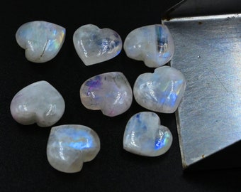 AAA Rainbow Moonstone Heart Shape Briolettes, Natural Plain Heart Shape Gemstone Beads, Loose Hand Carved Beads, Heart Beads 12MM Sale