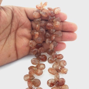 1 Str Natural Cherry Quartz Faceted Pear Shape Loose GemsBeads, Cherry Quartz Gemstone Beads, Handmade Quartz Beads, Beads Supplier( CA031 )
