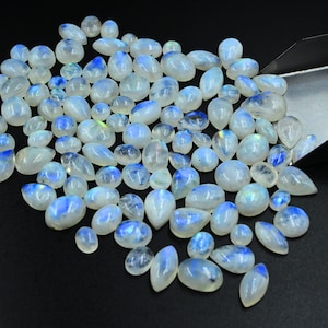 5-50 PcsWholesale Lot 100% Natural Rainbow Moonstone Blue Fire Mix Shape Cabochon, Mix Size Cabochon, Wholesale Rainbow Moonstone Gemstone