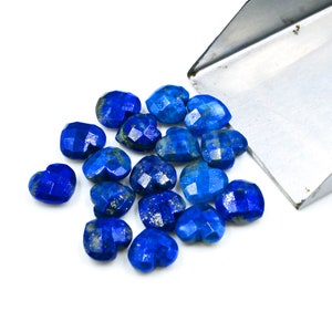 AAA Lapislazuli Herzform Brioletten, natürliche Lapis facettierte Herzform Edelsteinperlen, lose handgeschnitzte Perlen, Herzperlen 10 MM Verkauf