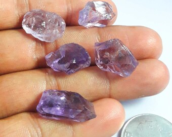 5 AAA Grade Pink Amethyst Rough Gemstones (12-16mm)