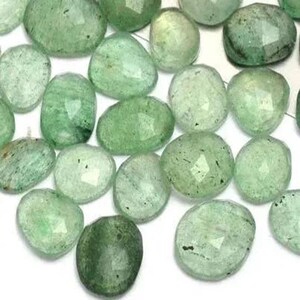Green Strawberry Quartz Rosecut Gemstones: Irregular Freeform Carvings