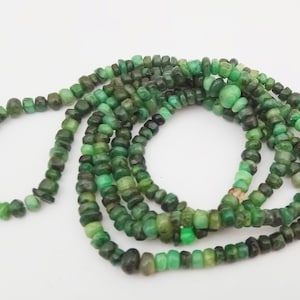 Natural Emerald Rondelle Beads: AAA Quality Gemstone, 8 Inch Strand