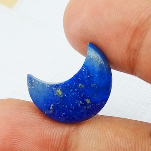 1 Pieces Natural Lapis Lazuli Plain Moon Shape Loose Gemstone, 20MM Rare Blue Lapis Lazuli Eye Women Jewelry Moon Gemstone Beads Gift SALE