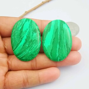 Natural Malachite Plain Oval Loose Gemstone, Making Women Jewelry Gemstone, Malachite Slices Plain Gemstone, 45x31x5 to 43x31x5 mm,Code- 016