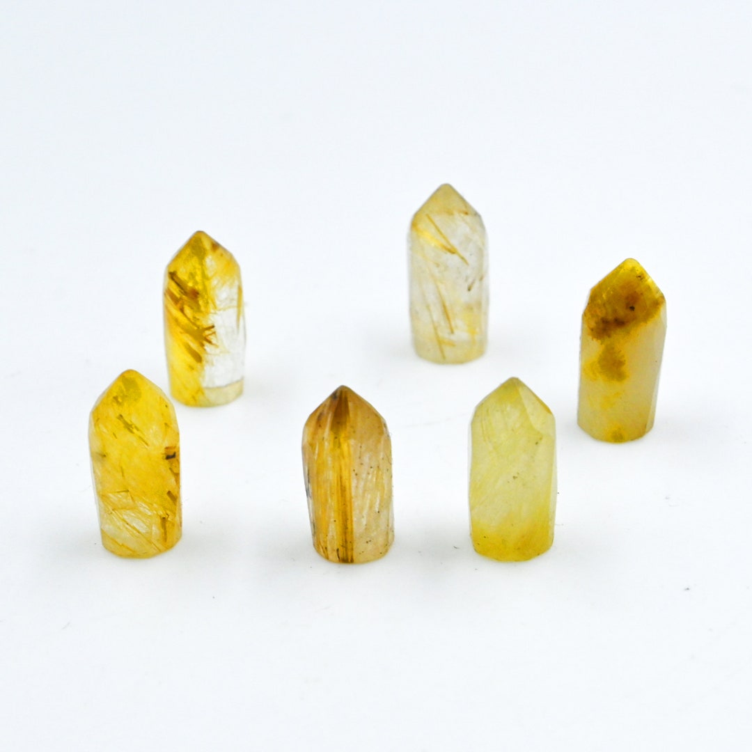 Sab Ritural Pencil 2,3,4pieces Natural Faceted Golden Rutile Pencil Gemstone, AAA Quality ...