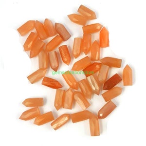 2, 3, 4 delar naturlig AAA persika månsten blyerts ädelsten, fasetterad pekare, 5 x 13 mm meningsfulla smycken