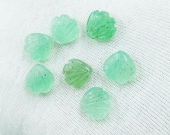 AAA Green Berry Quartz Shell Shape Briolettes, Natural Quartz Shell Shape Gemstone Beads, Hand Carved Beads, Quartz Carving Beads, 12MM~SALE