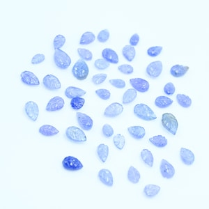 Natural Tanzanite Carved Leaf Gemstone: Jewelry Making (5x6 to 7x10MM)
