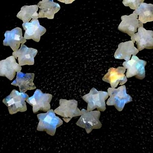 AAA Rainbow Moonstone Smooth Star Carved Briolettes, Natural Moonstone Star Shape Gemstone Beads, Loose Hand Carved Beads Carving, 10MM SALE