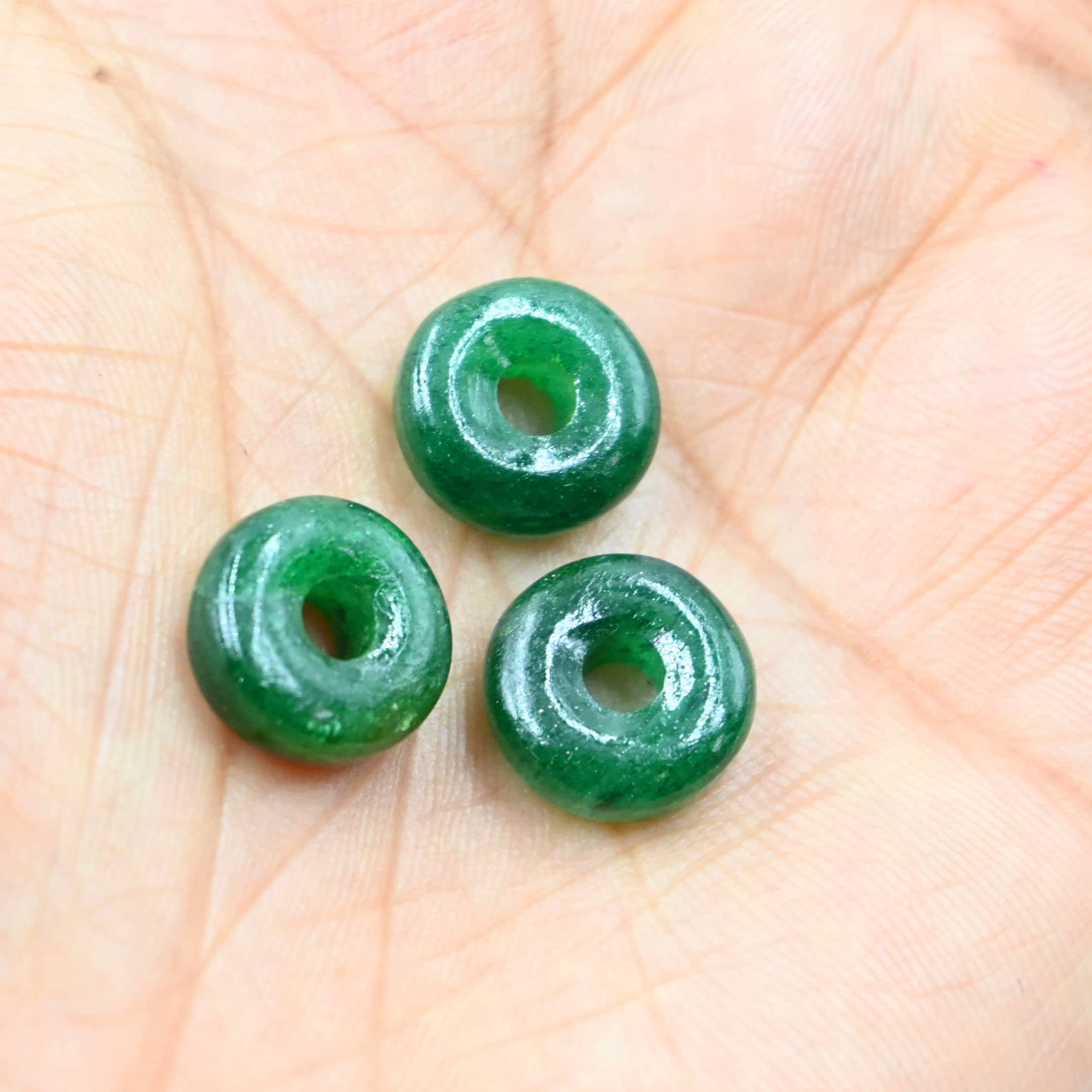グリーンアベンチュリンドーナツビーズ、彫刻された宝石、14 MM - Etsy 