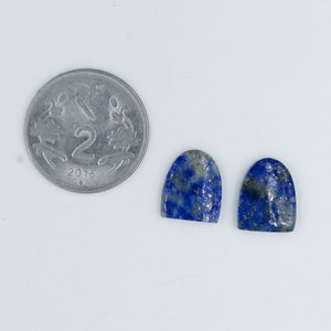 Natural Lapis Lazuli Fancy Shape Loose Cabochon Matching Pairs, Semi-Precious Gemstones For Jewelry Making, Jewelry Loose Pair 15x12x3 mm