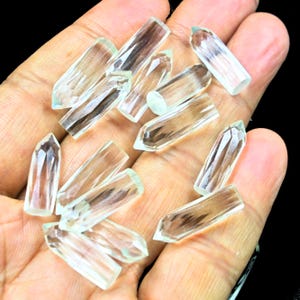 AAA Quality Natural Crystal Quartz Faceted Pointer Beads Gemstone, Crystal Quartz Pencil Gemstone, Faceted Crystal Pointer Beads, 7x20MM