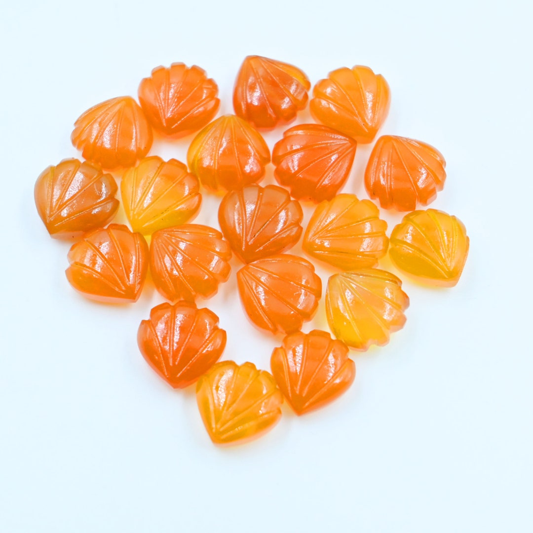 AAA Quality Carnelian Carved Shell Gemstone Beads, Carnelian Shell ...