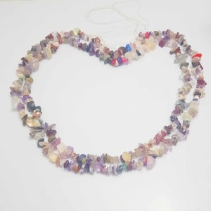34 Inch Multi Stone Chip Strand: Raw Crystal Jewelry Making