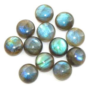 15 mm 10-100 stuks 100% natuurlijke chatoyant labradoriet effen ronde vorm cabochon losse edelsteen, groothandel labradoriet multi fire edelsteen